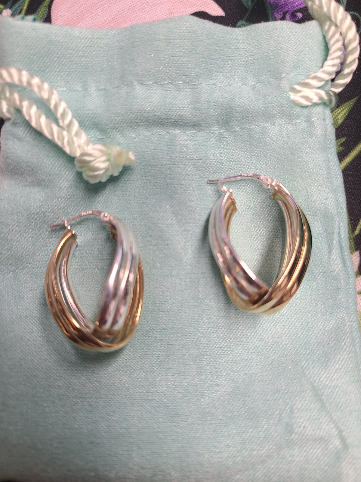 Millor Two Tone 950 Hoop Earrings