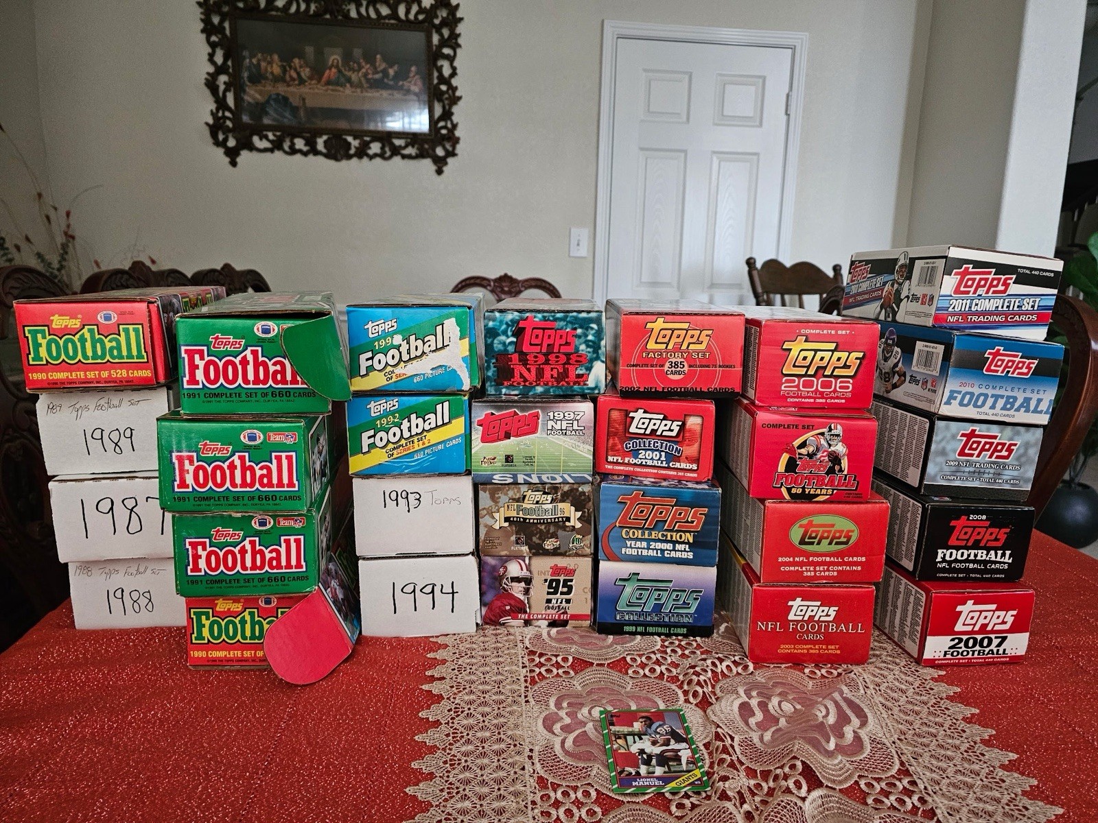 Huge Topps NFL Football Card Lot 1969-2011 44 Boxes Vintage Partial Sets Common