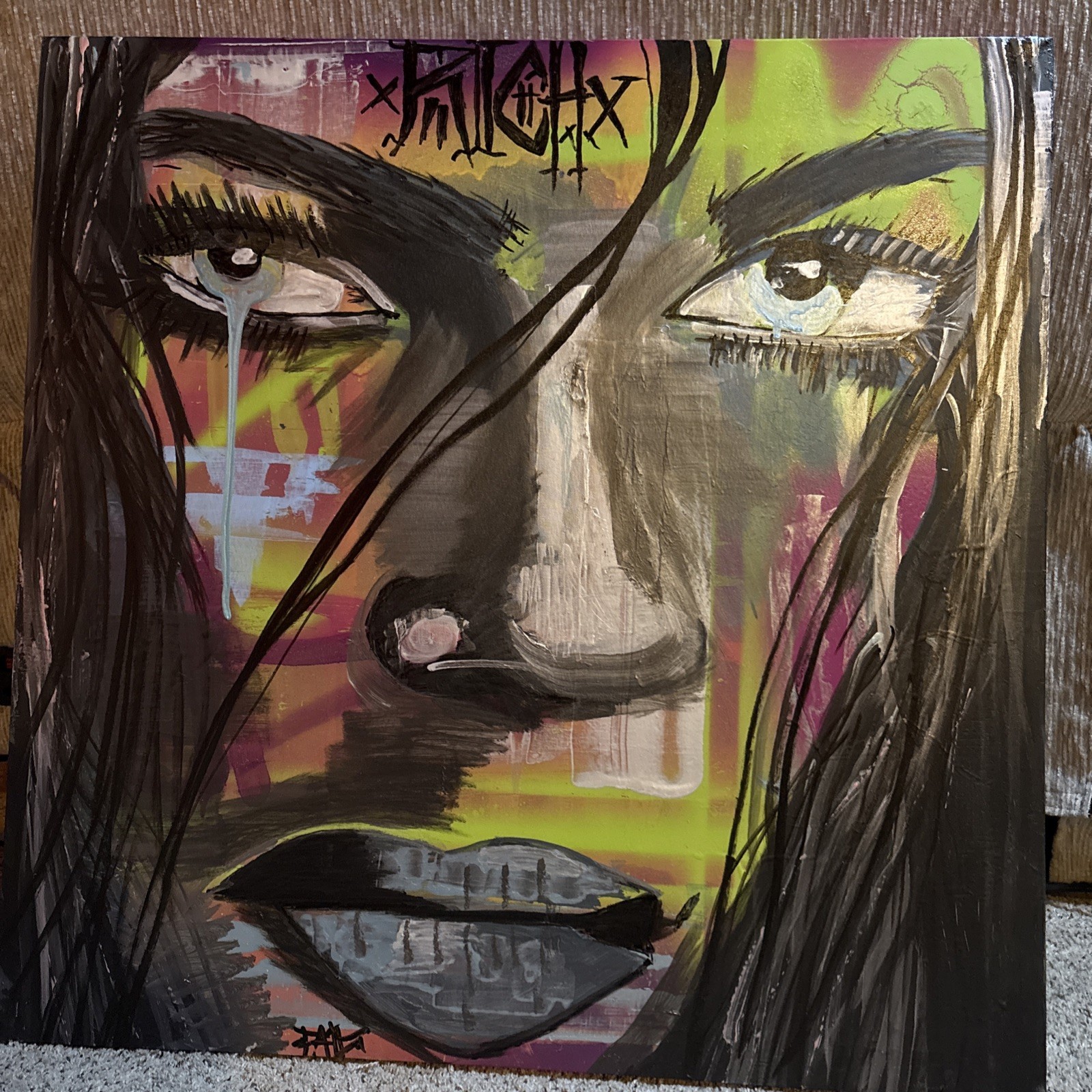 1 of 1 Original Exotic Abstract Oil/ Acrylic Painting Portrait 27” x 27” 🔥 1 of 1 Original Exotic Abstract Oil/ Acrylic Painting Portrait 27” x 27” 🔥