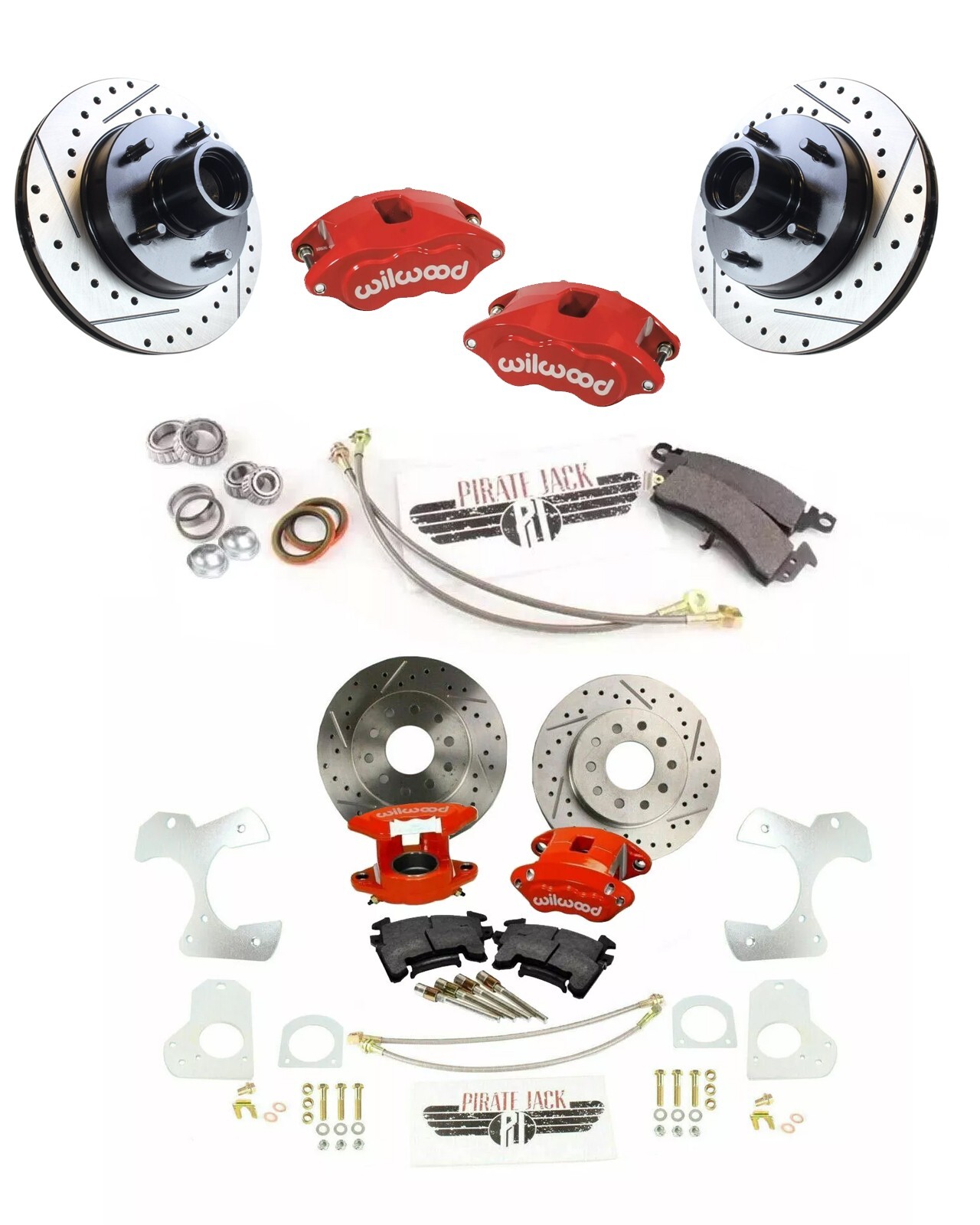 1982-88 G Body Camaro Wilwood Red Calipers Front & Rear Wheel Kit