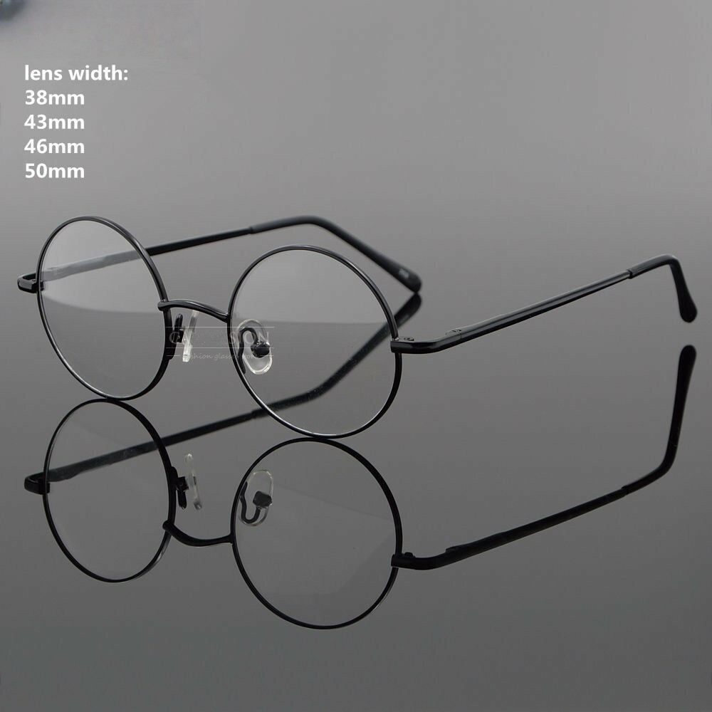 Vintage Round Metal Eyeglass Frames Spring Hinges Unisex Full Rim Glasses