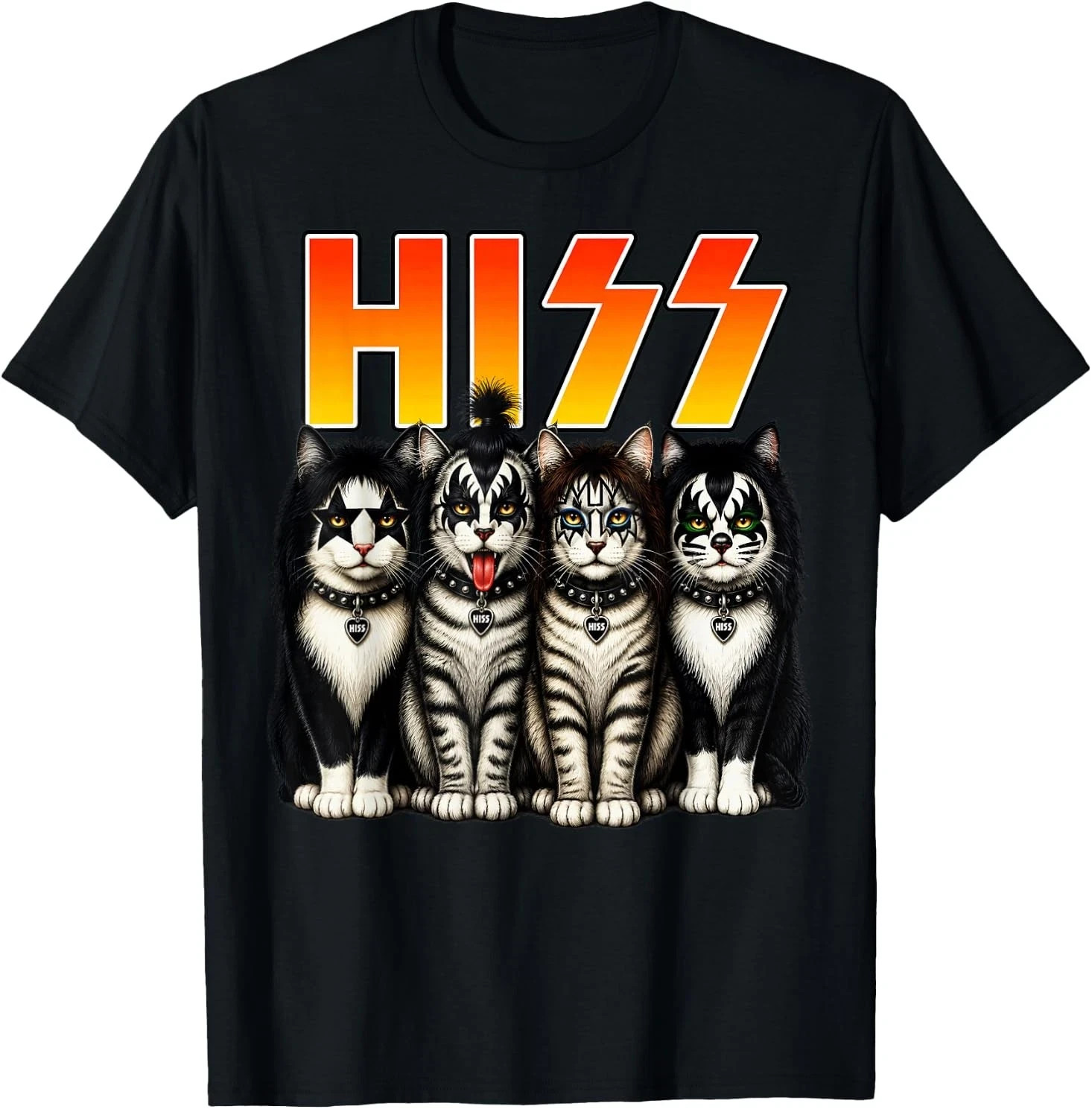 Hiss Cat Kittens Lovers Rock Rockin Birthday Men Women Gifts T-Shirt