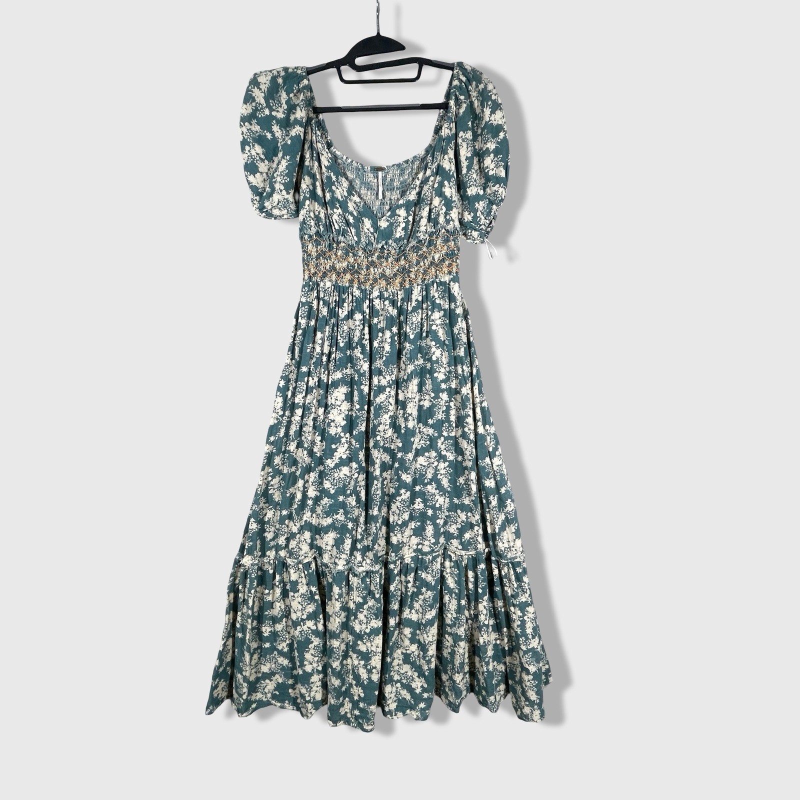 Free People Midi Dress Womens S Blue Floral Cottagecore Boho Prarie