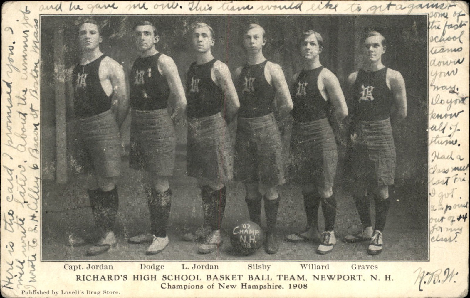 Newport NH High School Basket Ball Team c1908 Vintage Postcard bhn Newport NH High School Basket Ball Team c1908 Vintage Postcard bhn