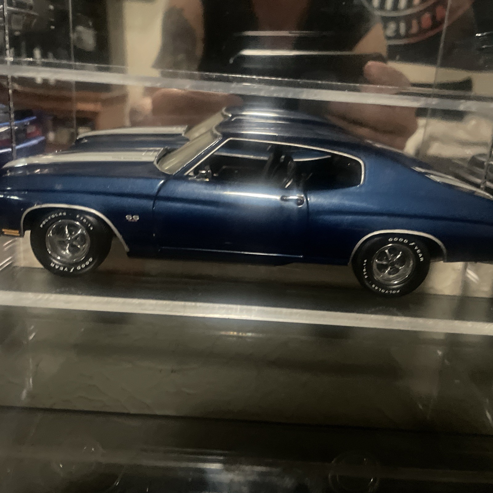 1970 Chevrolet Chevelle SS 454 Blue&White 1:24 Franklin Mint Without Box