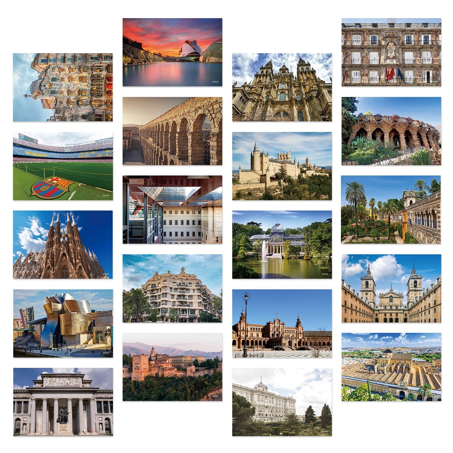 Spain Vintage Landscape Postcards Pack 20pc/Set Postcards from Around the Wor...