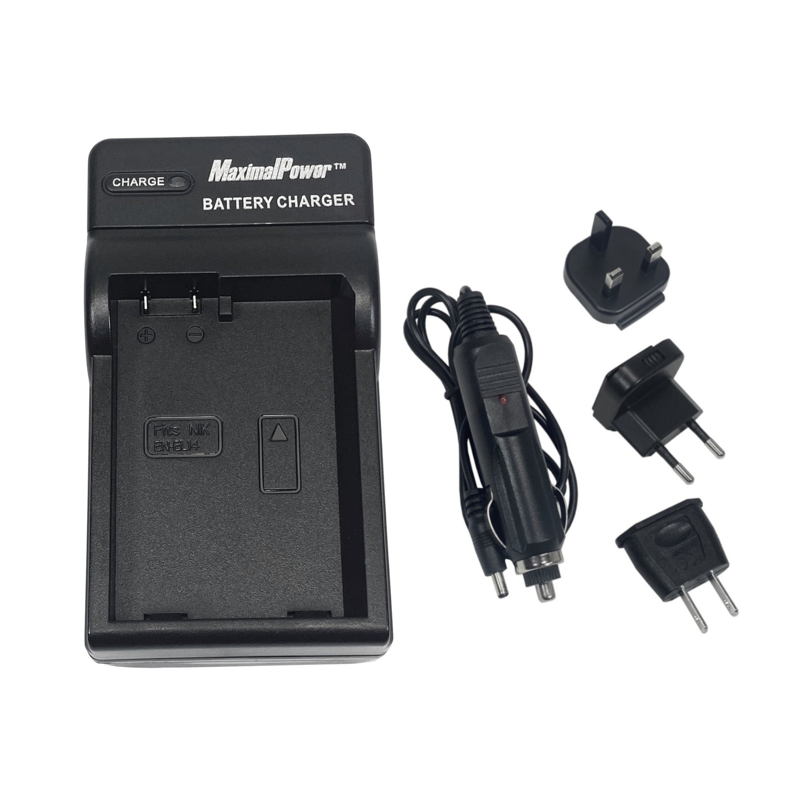 Non-OEM Charger for Nikon EN-EL14 D3100 D3200 D5100  Wall + USB + Car Adapter