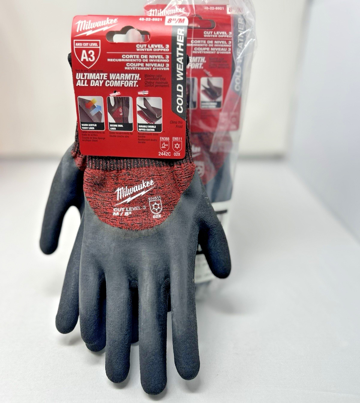 (6-Pairs) Milwaukee 48-22-8921 Cut Level 3 Insulated Gloves - Medium