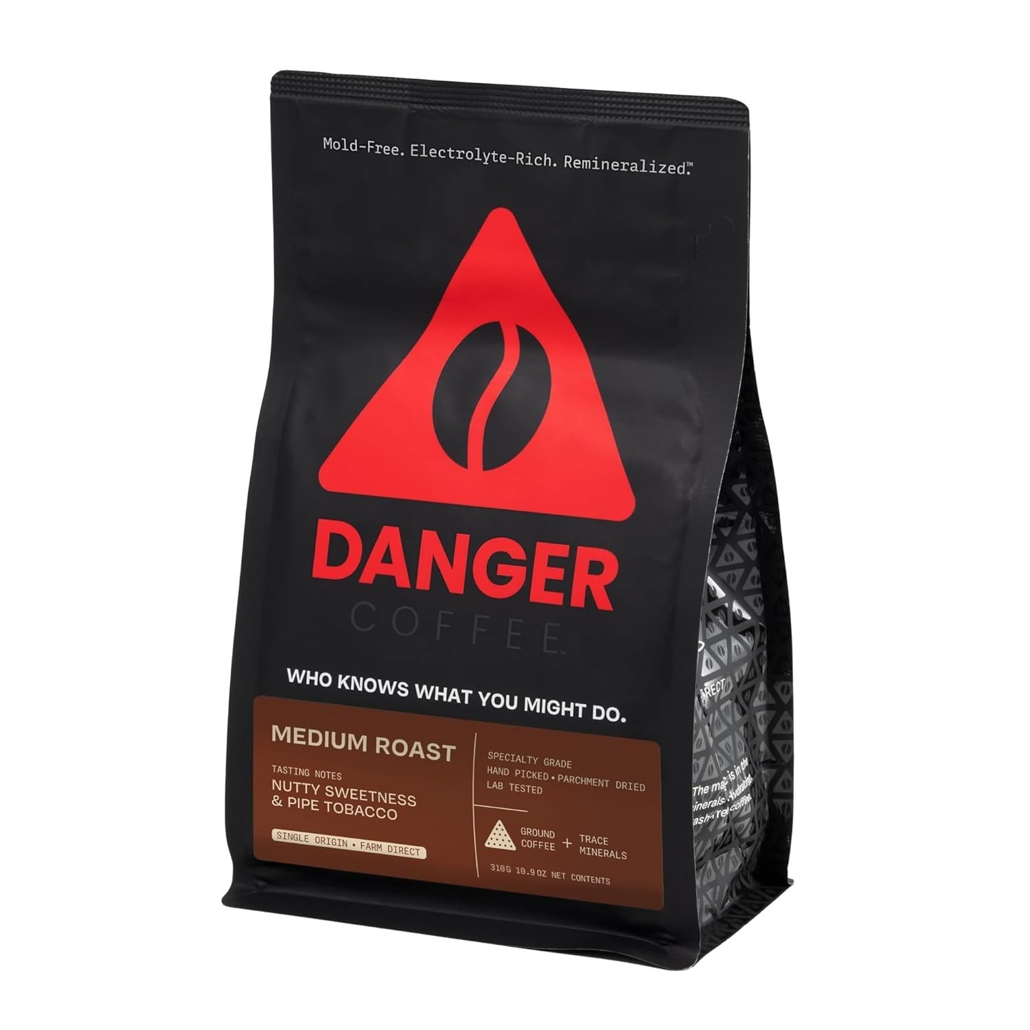 Danger Coffee by Dave Asprey, Remineralized, Mold Free, Medium Roast, 10.9 Ounce