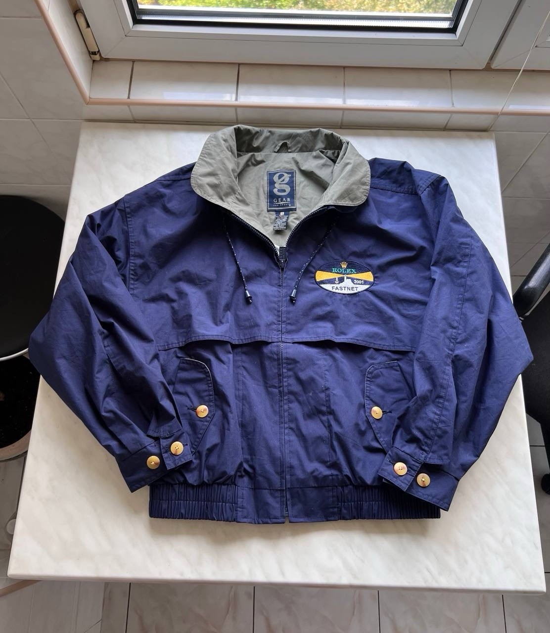 Vintage 2001 Rolex Fastnet Race Sailing Jacket Navy Blue Gear For Sports Y2K Vintage 2001 Rolex Fastnet Race Sailing Jacket Navy Blue Gear For Sports Y2K