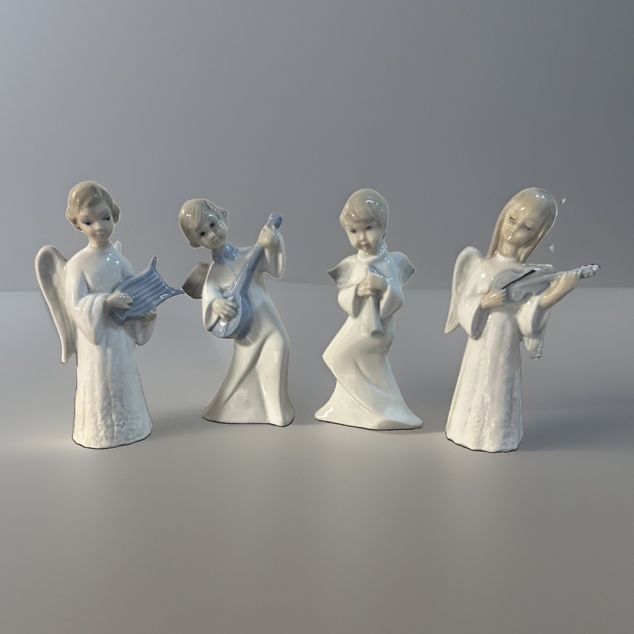 Vintage TENGRA Spain Porcelain Angel Figurine Orchestra Set 4 Choir Musician VTG Vintage TENGRA Spain Porcelain Angel Figurine Orchestra Set 4 Choir Musician VTG