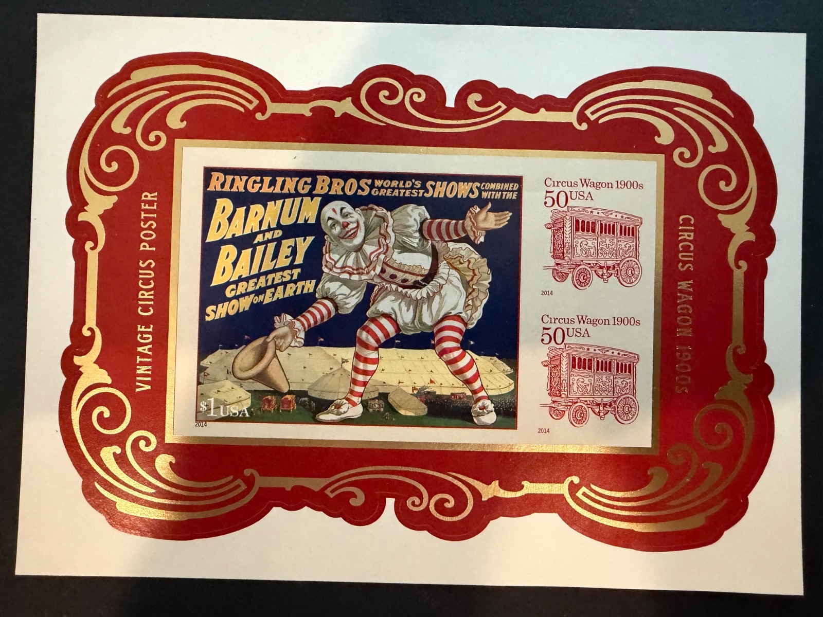 USPS Ringling Bros Barnum & Bailey Circus Wagon 50¢ Stamp Sheet USPS Ringling Bros Barnum & Bailey Circus Wagon 50¢ Stamp Sheet