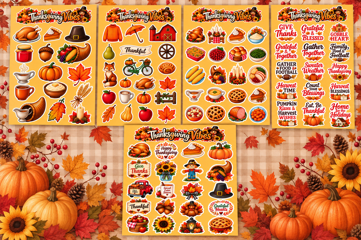 10 Autumn Sticker Sheets Set – Cozy Fall Stickers for Planners, Journals & Scrap