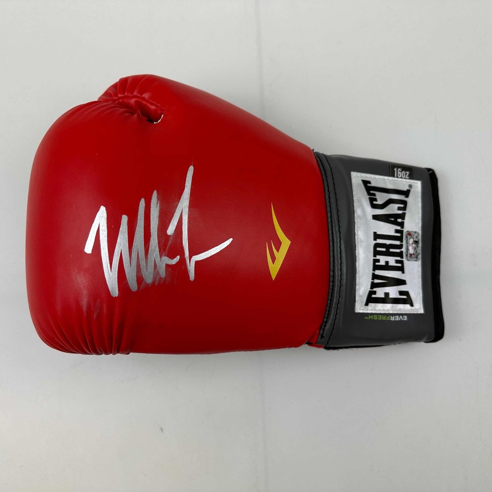 Autographed/Signed Mike Tyson Imperfect Red Everlast Boxing Glove Holo COA