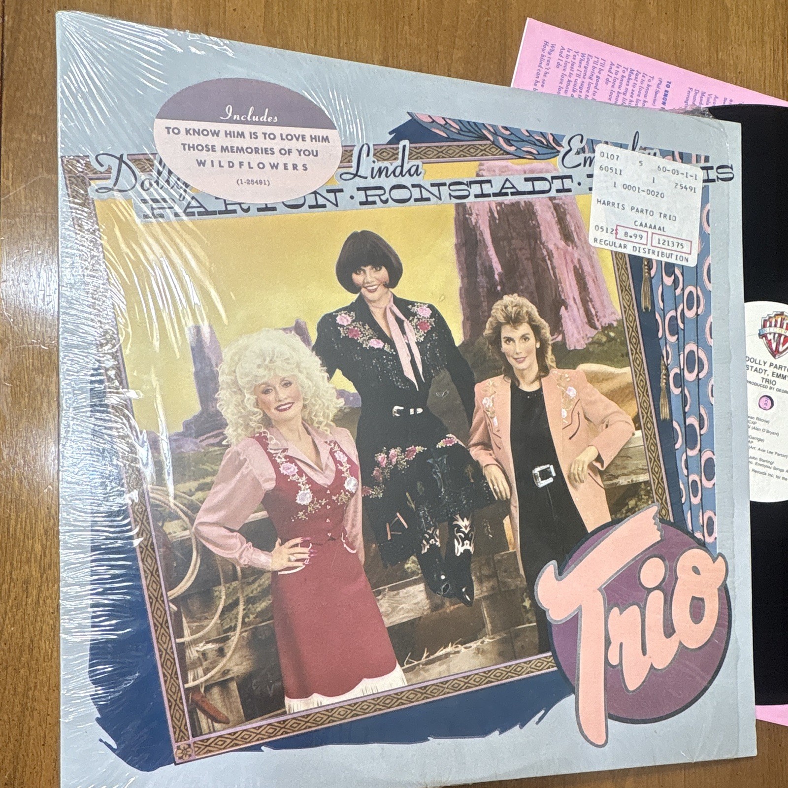 87 Dolly Parton Emmylou Harris Linda Ronstadt Trio vinyl Lp plays gr8t NM shrink