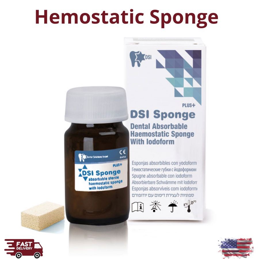 DSI Sponge Plus Absorbable Hemostatic Dressing 50-150/Pk Sterile w/ Iodoform