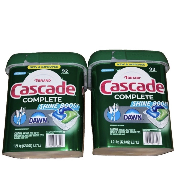 2 Pack Cascade Complete 92 Ct ActionPacs Fresh Scent Dishwasher Spot Free 2 Pack Cascade Complete 92 Ct ActionPacs Fresh Scent Dishwasher Spot Free