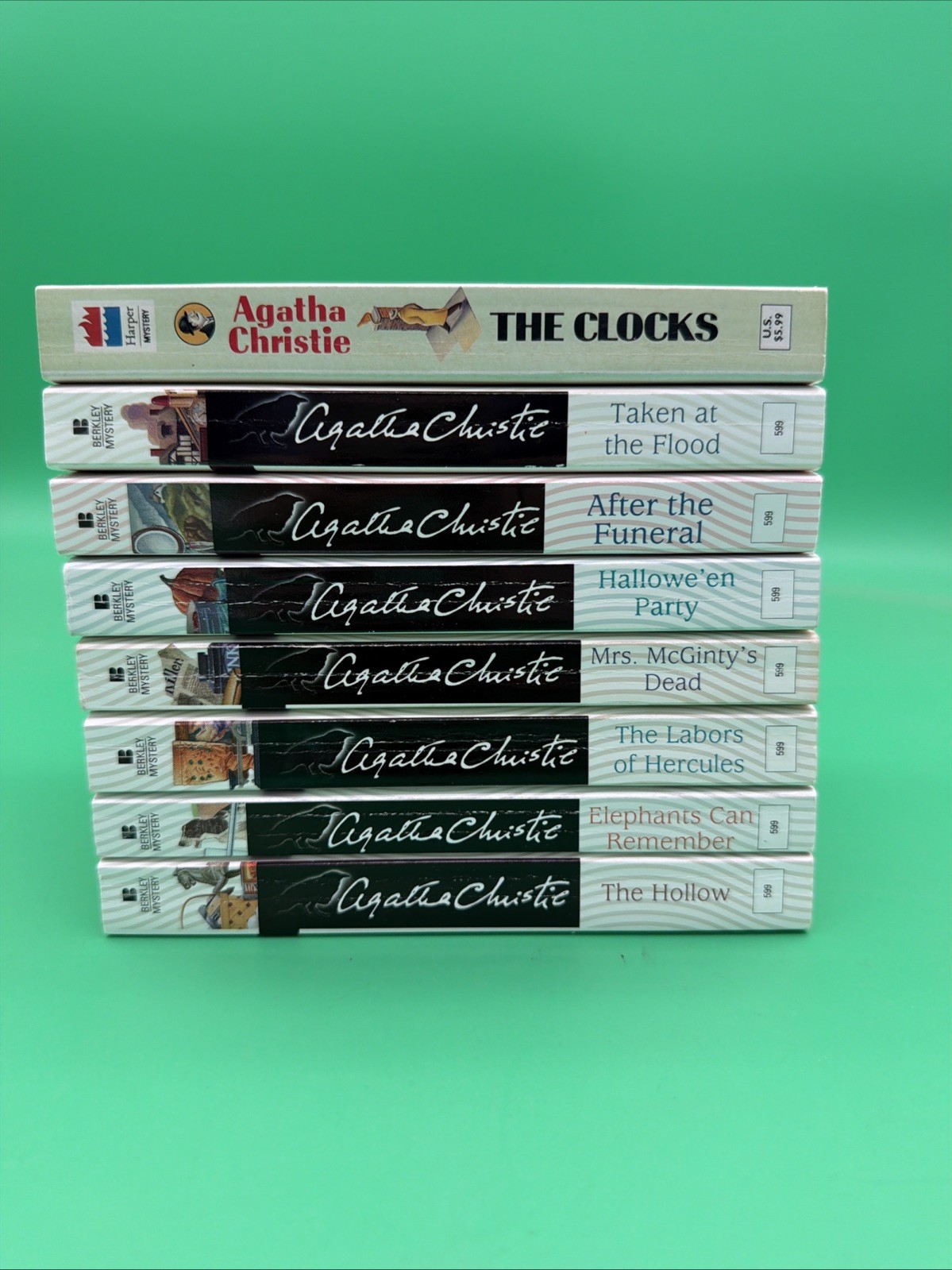 Lot Of 8 Agatha Christie Paperback Books - Hercule Poirot Novels