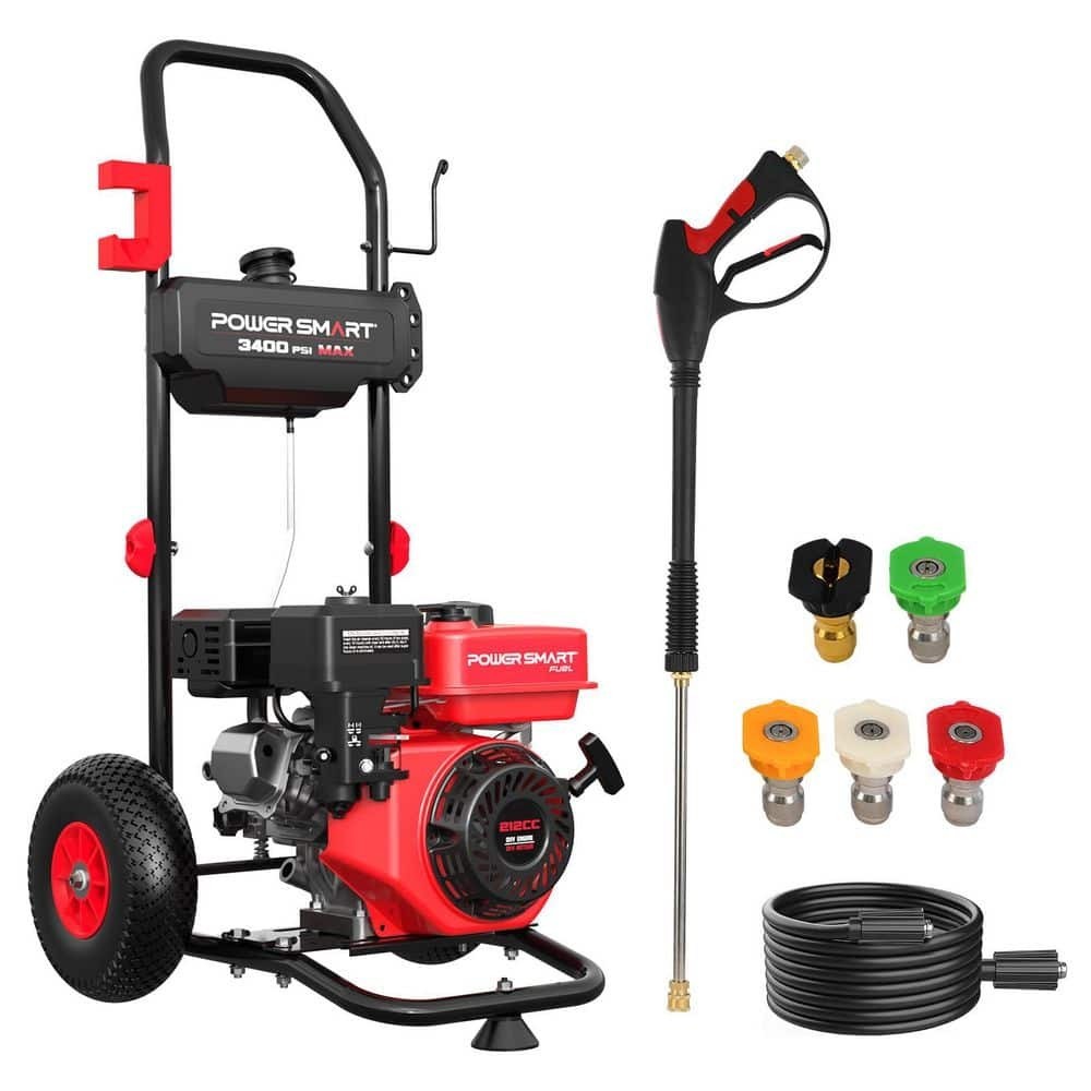 PowerSmart DL1034A 3400 PSI 2.5 GPM 212cc Cold Water Gas Engine Pressure Washer
