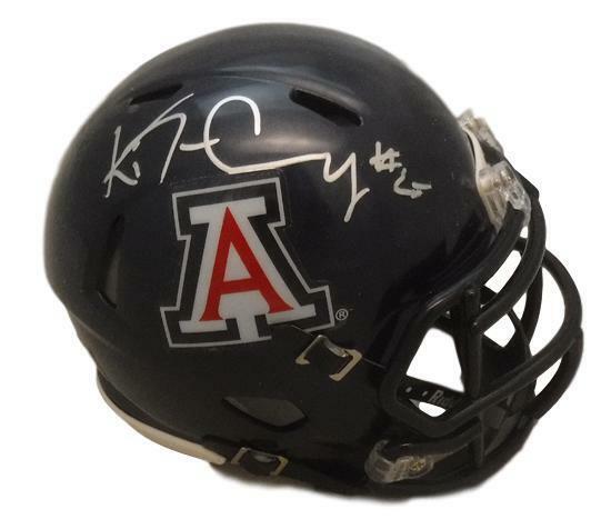 Ka\'Deem Carey Autographed Arizona Wildcats Riddell Blue Mini Helmet JSA 10809