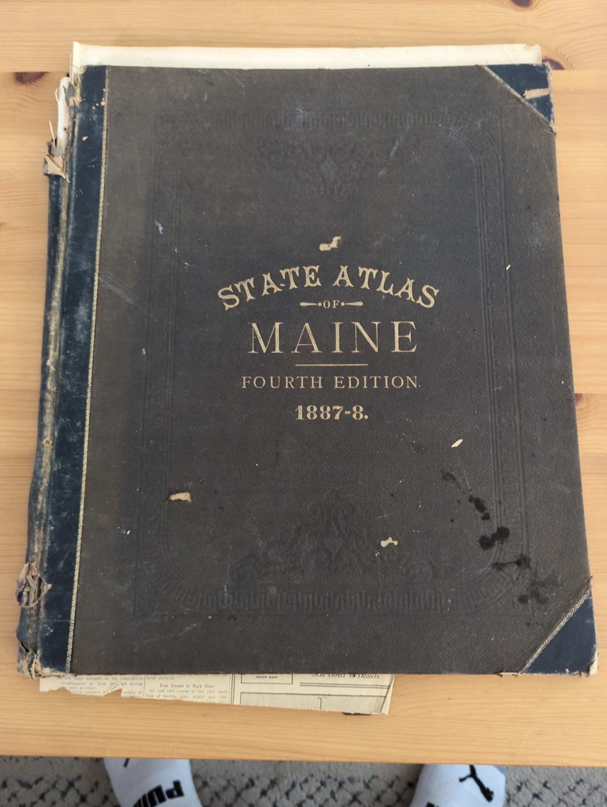 Antique 1888 Maine State Atlas No Map History Book Portland Resorts Bangor ++
