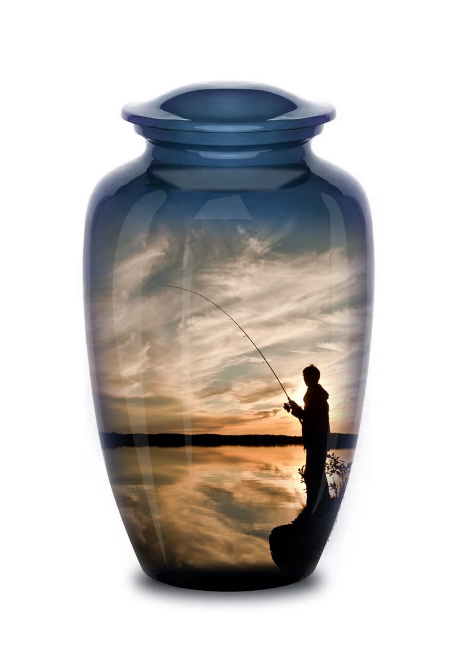 Human URN Fisherman Fishing Cremation for Adult Ashes Lighthouse Urn- Human URN Fisherman Fishing Cremation for Adult Ashes Lighthouse Urn-