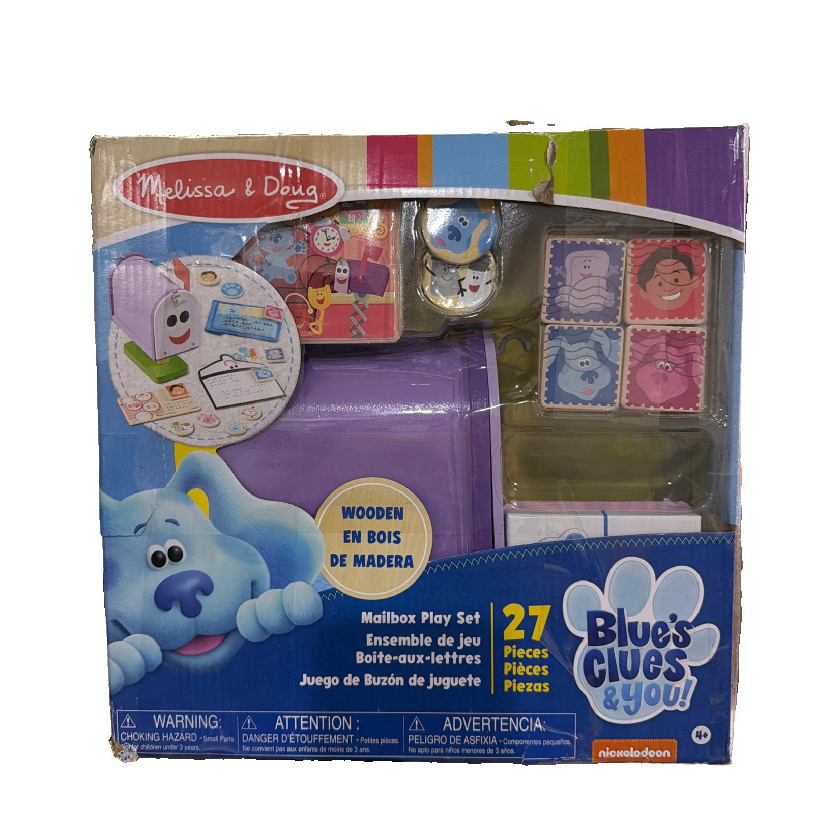 Melissa & Doug Blue's Clues & You Wooden Mailbox Play Set. Damaged Box Melissa & Doug Blue's Clues & You Wooden Mailbox Play Set. Damaged Box