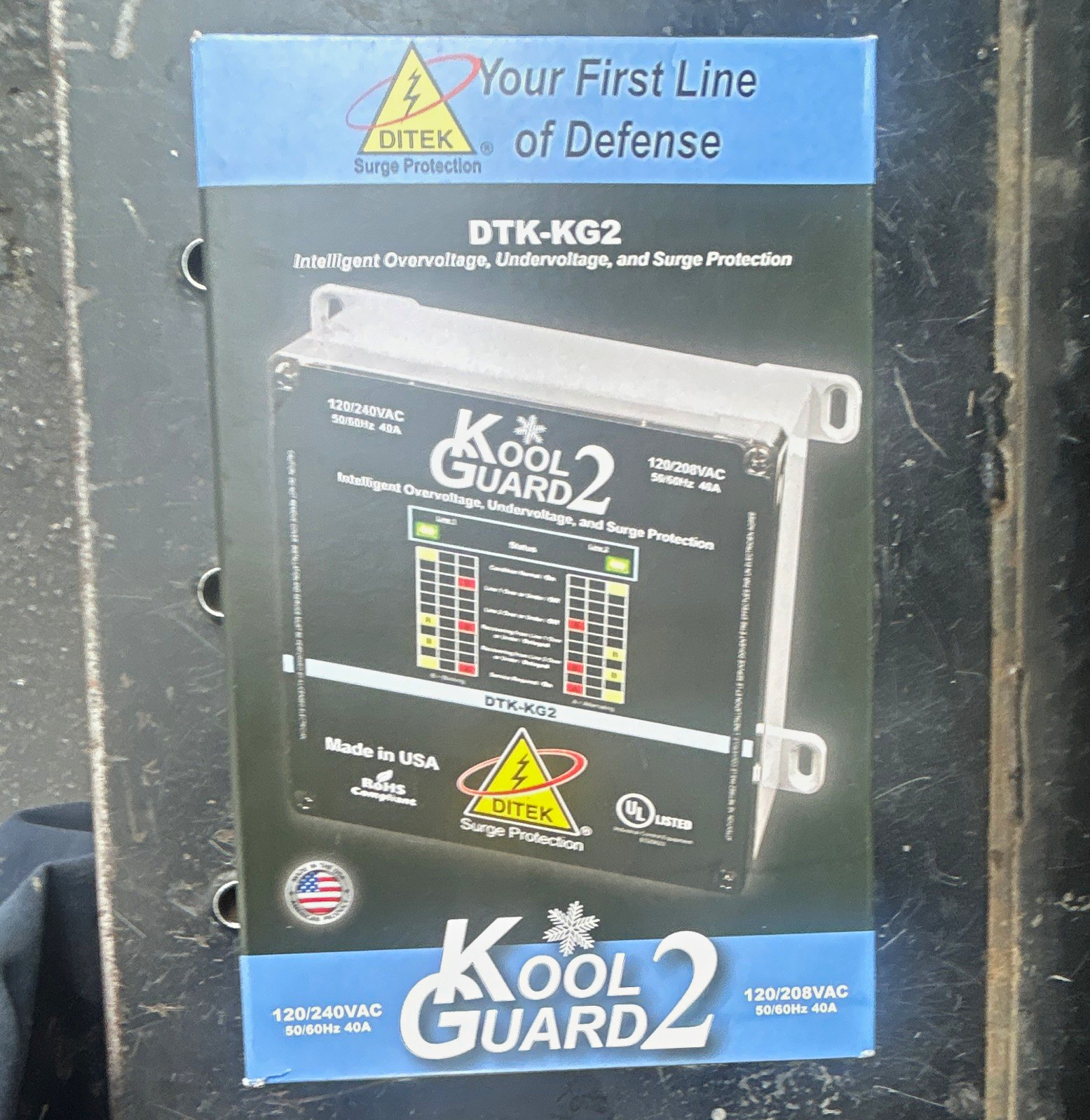 DITEK Kool Guard 2 DTK-KG2 40A 120/240VAC Over/Undervoltage Surge Protect