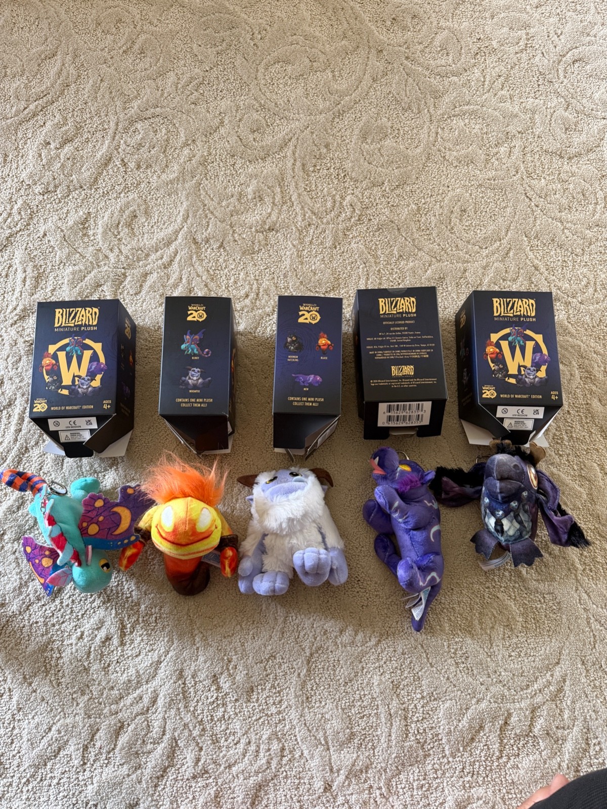 Blizzcon 2026 Blinky, Blaise, Moonkin Hatchling, Mew, Whomper Plushie Collection