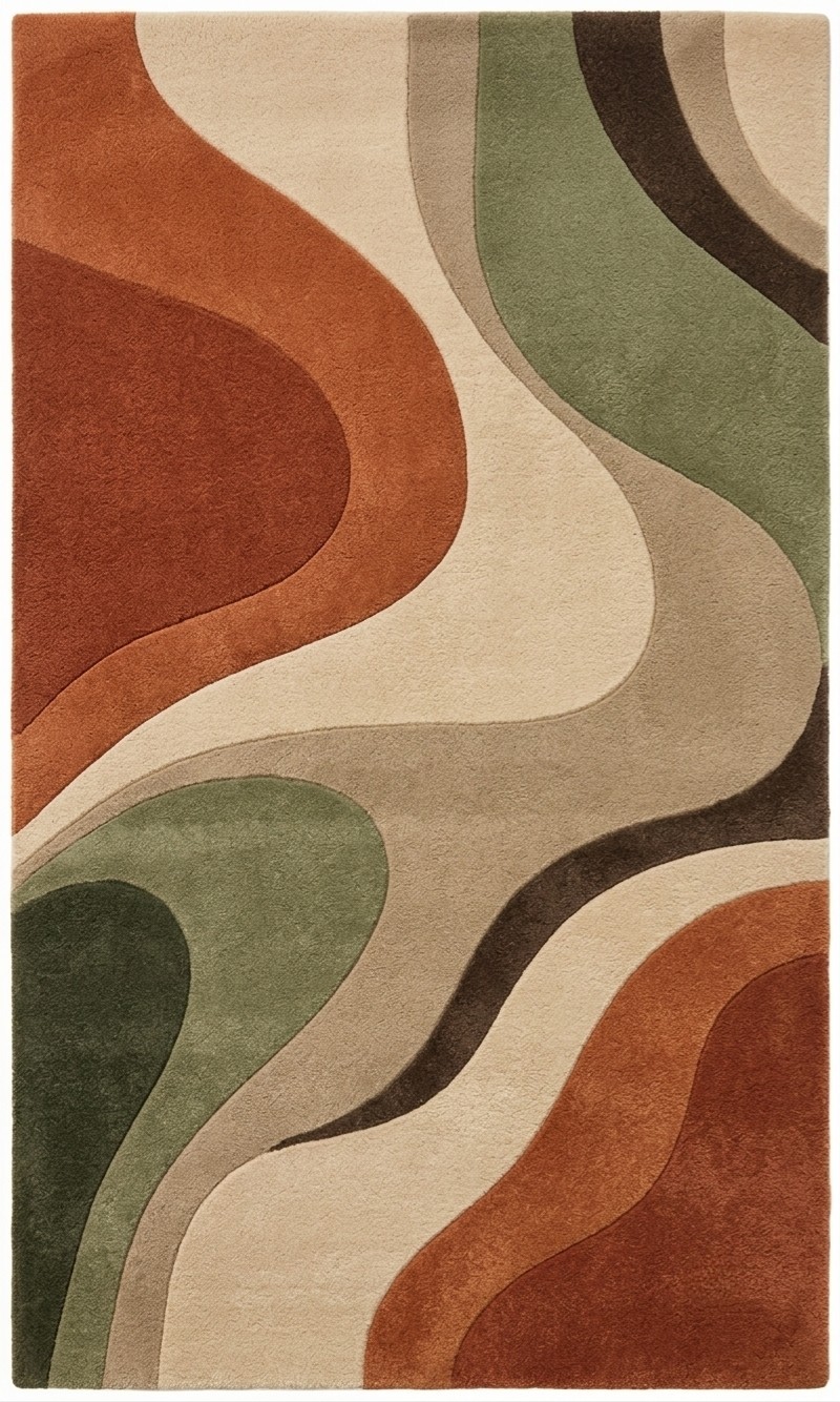 Hand Tufted Wool Rug 3x5 ft | New Zealand Wool | Modern Organic Abstract