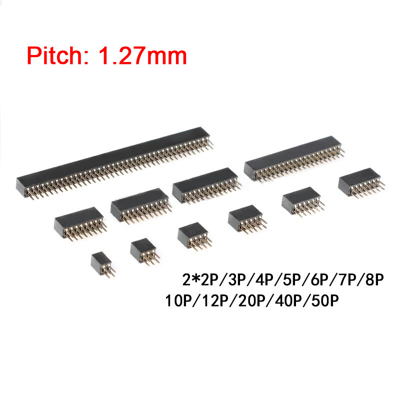 1.27mm Pitch Double Row Female Pin Header Socket PCB Connector Strip Breadboard