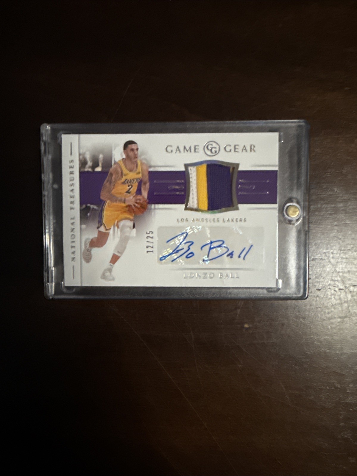 Lonzo Ball National Treasures Auto Card 12/25 Great Condition Game Worn Lonzo Ball National Treasures Auto Card 12/25 Great Condition Game Worn