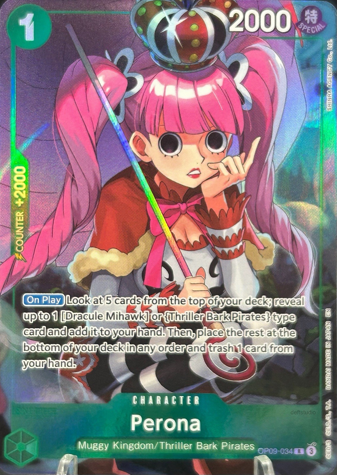 • Perona • OP09-034 SR Illustration Box Vol 4 Holo Foil One Piece TCG NM