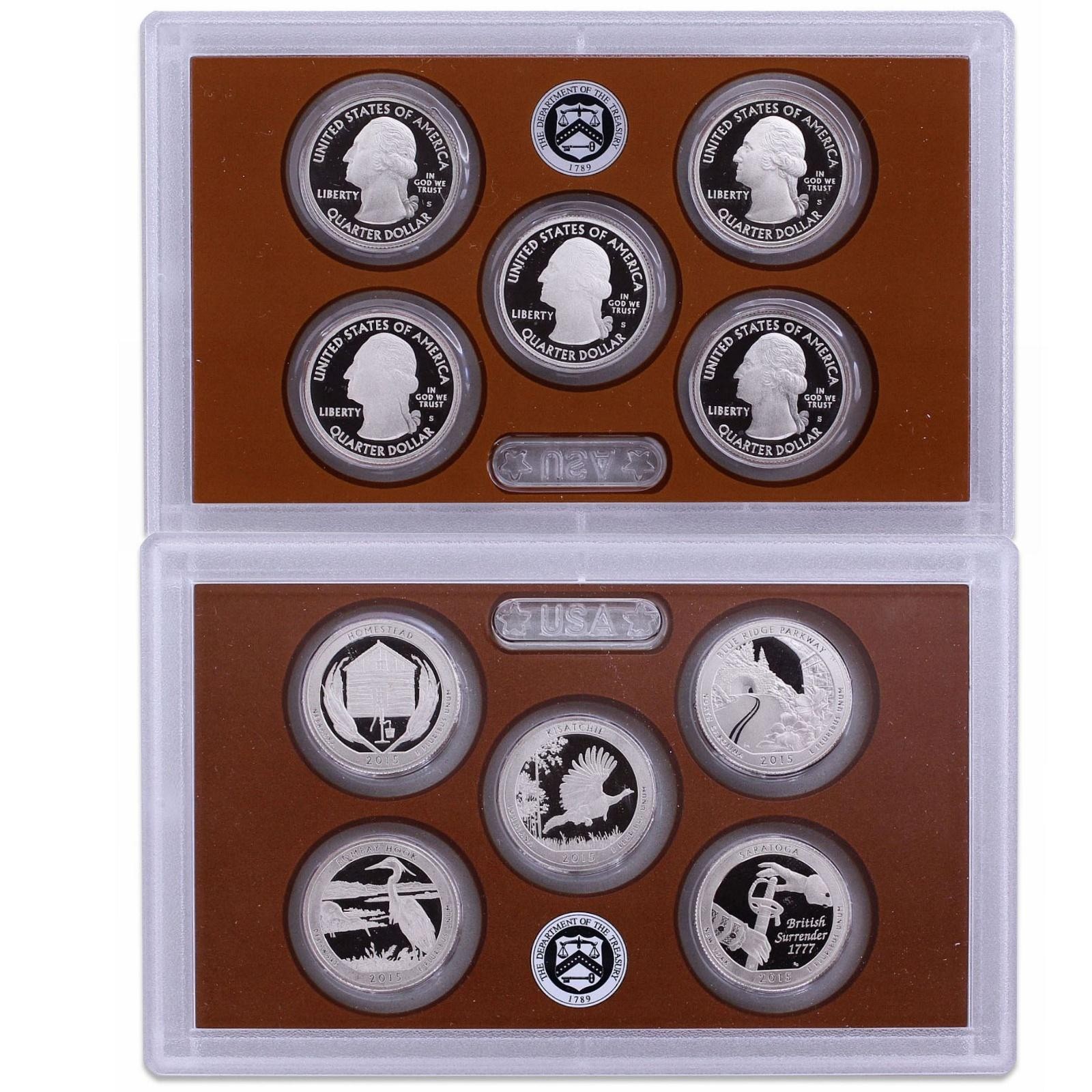 2015 S Parks Quarter ATB Proof Set Gem DCam No Box or COA 5 Coin CN-Clad US Mint 2015 S Parks Quarter ATB Proof Set Gem DCam No Box or COA 5 Coin CN-Clad US Mint