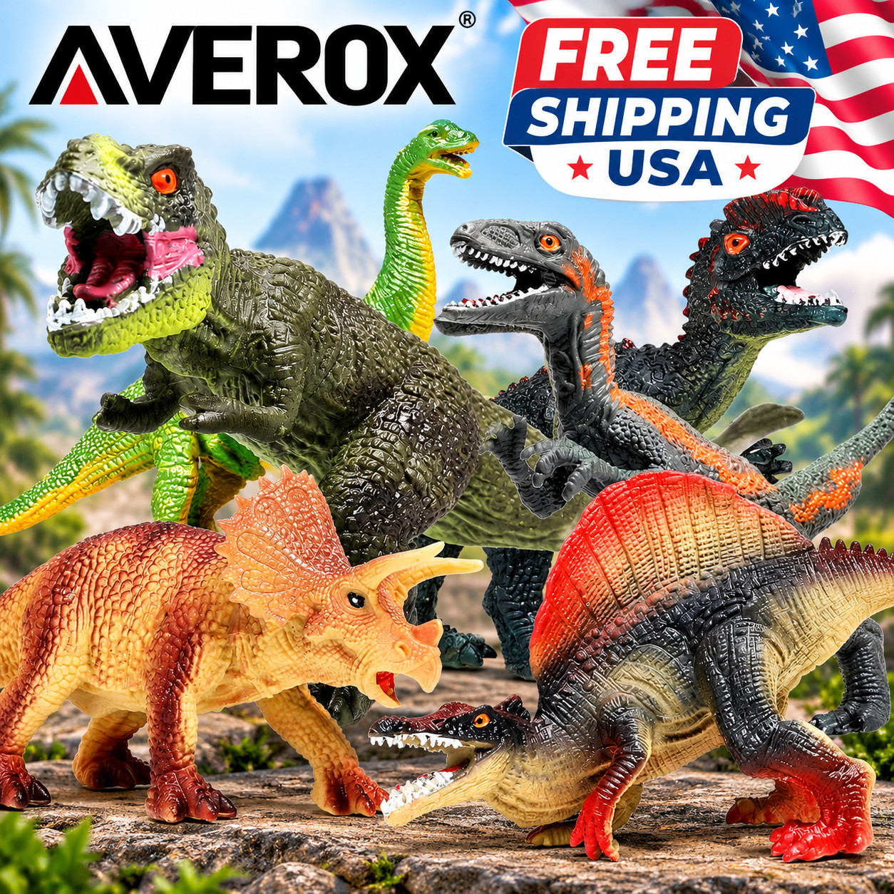 Jumbo Dinosaur Toy Set, 12pcs Realistic Dinosaurs Toys for Kids Large Dinosaur Jumbo Dinosaur Toy Set, 12pcs Realistic Dinosaurs Toys for Kids Large Dinosaur