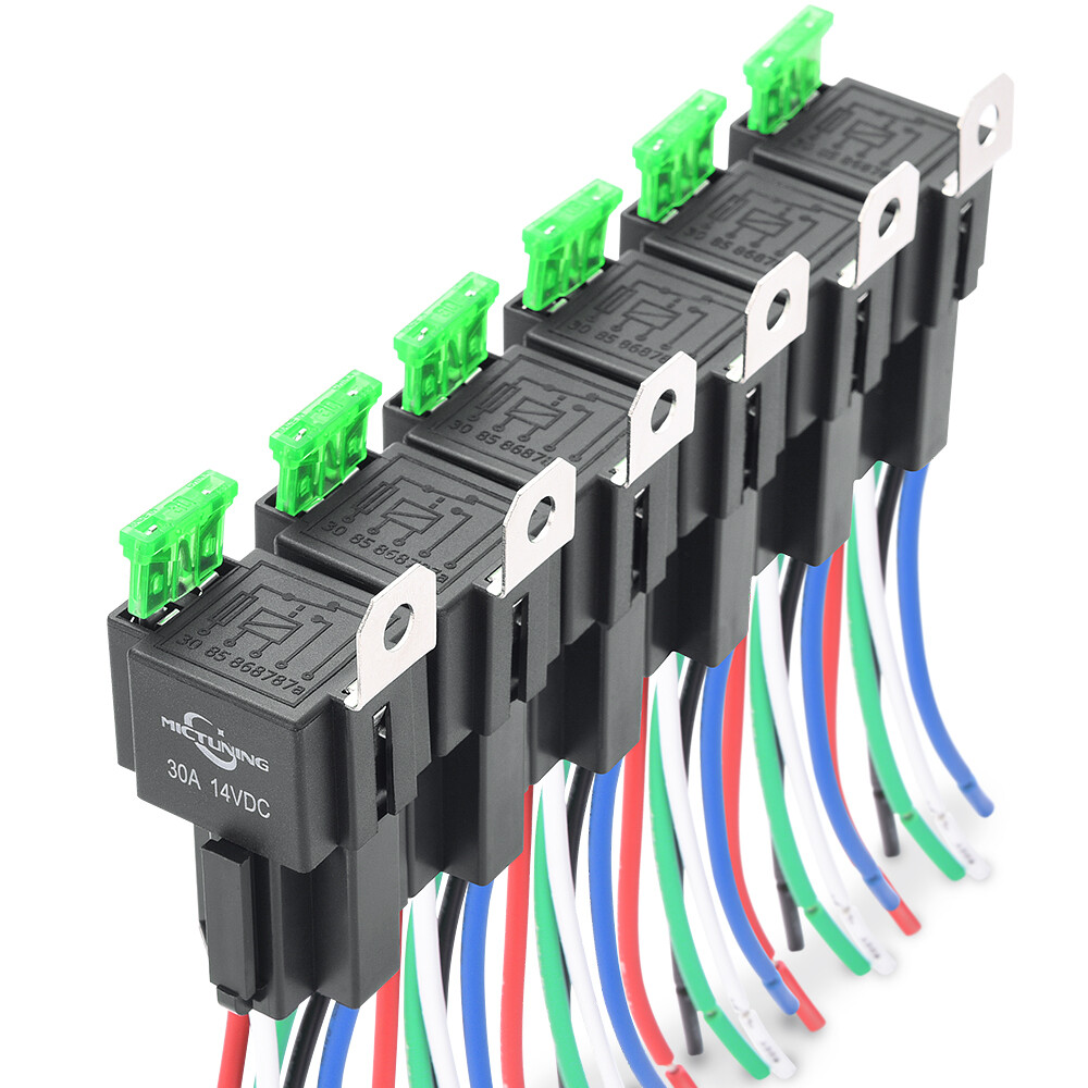 6 Pack 5 Pin Fuse Relay Switch Harness Set -12V Universal SPDT 14 AWG Fuse 30Amp 6 Pack 5 Pin Fuse Relay Switch Harness Set -12V Universal SPDT 14 AWG Fuse 30Amp