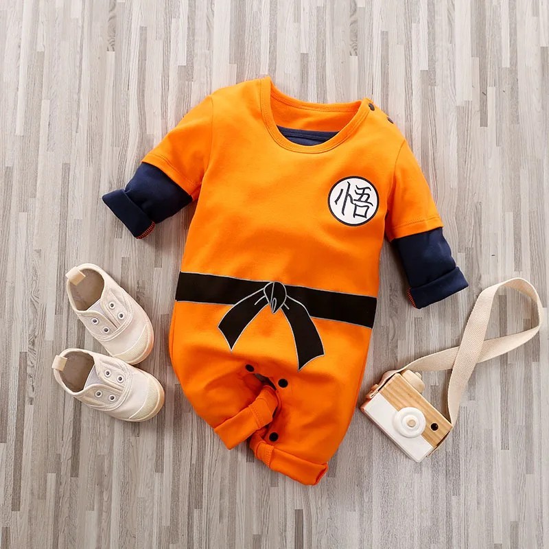 Baby Goku Cosplay Romper Anime Newborn Jumpsuit Soft Cotton 0-18M Summer Costume Baby Goku Cosplay Romper Anime Newborn Jumpsuit Soft Cotton 0-18M Summer Costume