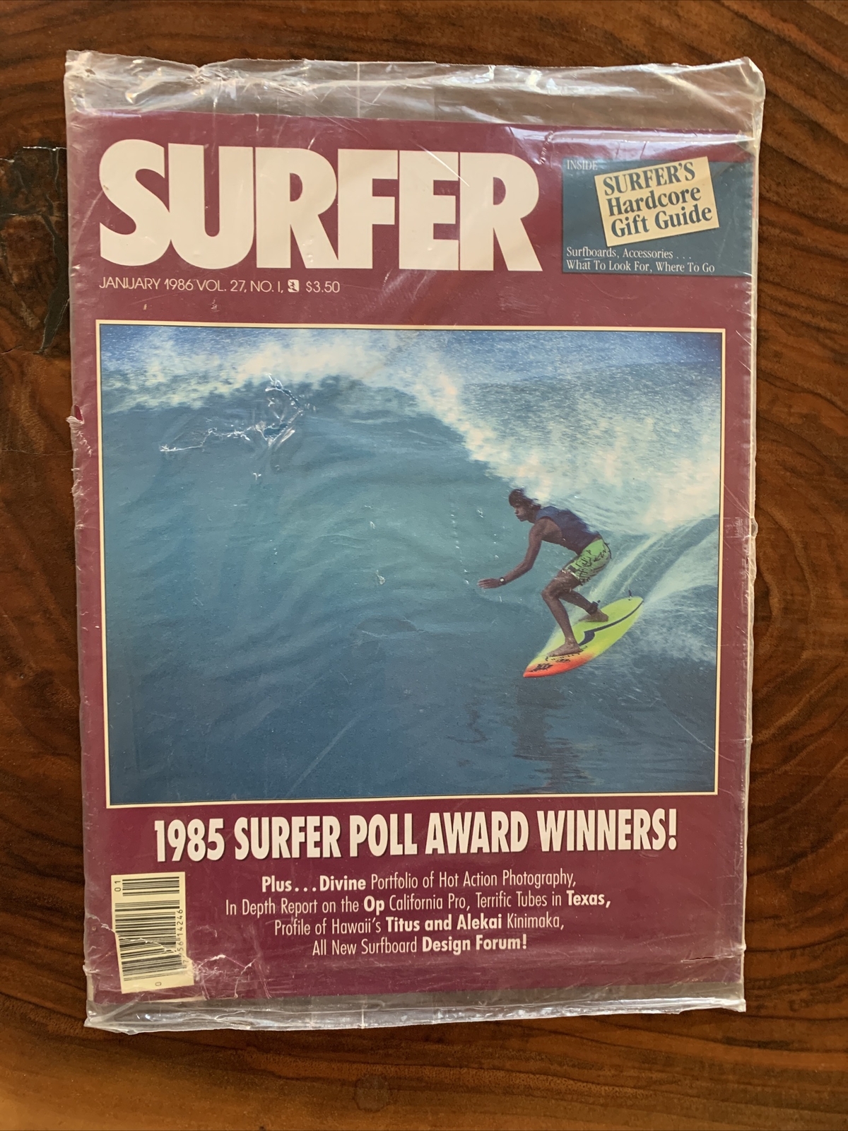 {ULTRA RARE FACTORY SEALED}SURFER MAG JAN ‘86 VOL 27 #1 TITUS & ALEKAI KINIMAKA