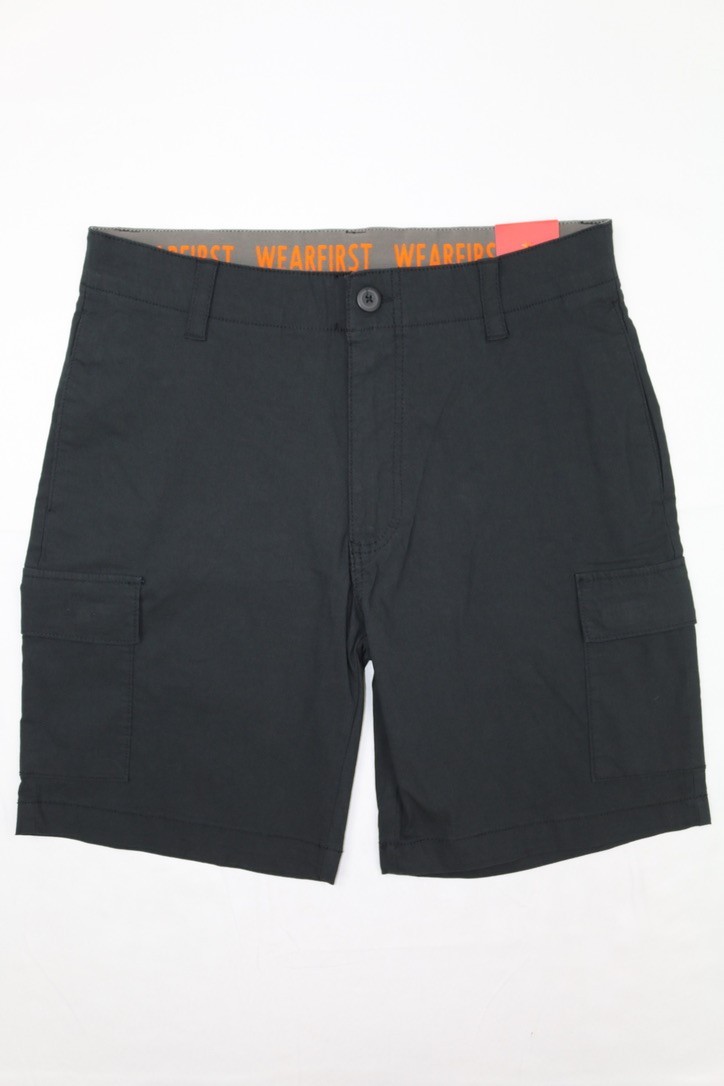 Wearfirst Mens Cargo Short Black Sz M 9in Inseam Stretch Soft Touch Comfort