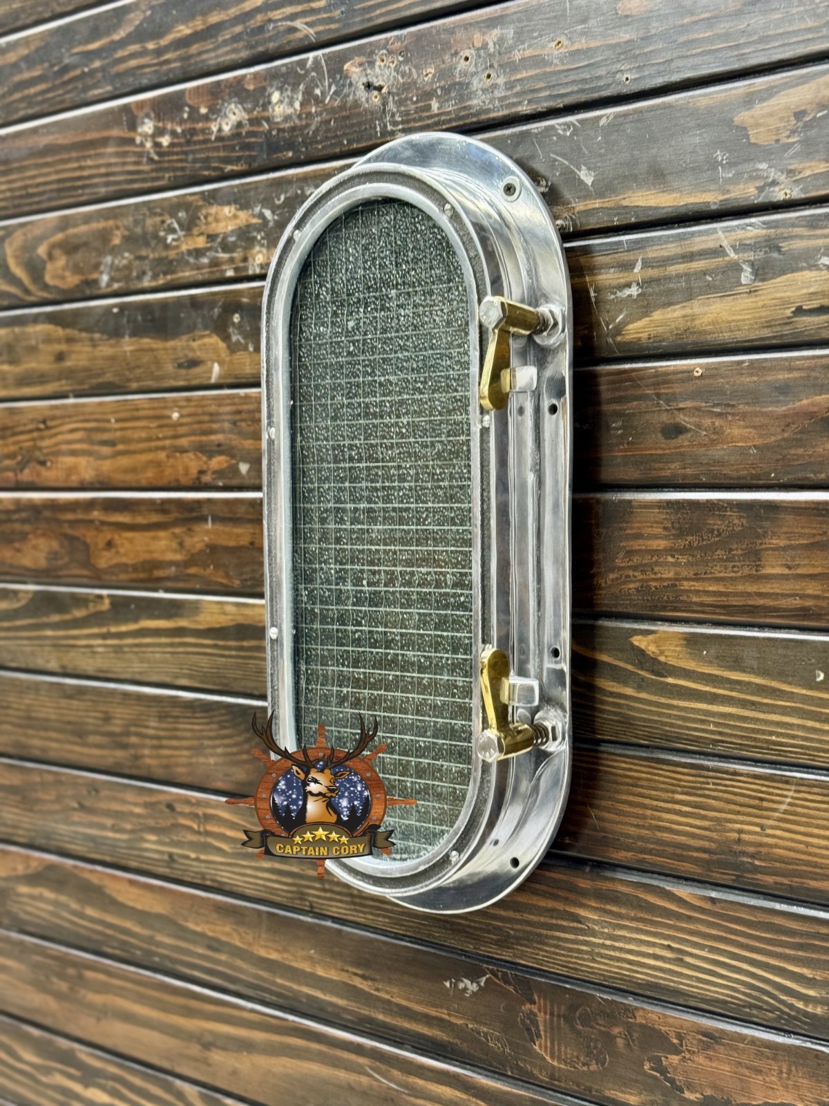 Nautical Aluminum Ship Porthole Window Oval Marine Wall Decor w/ Dual Latch