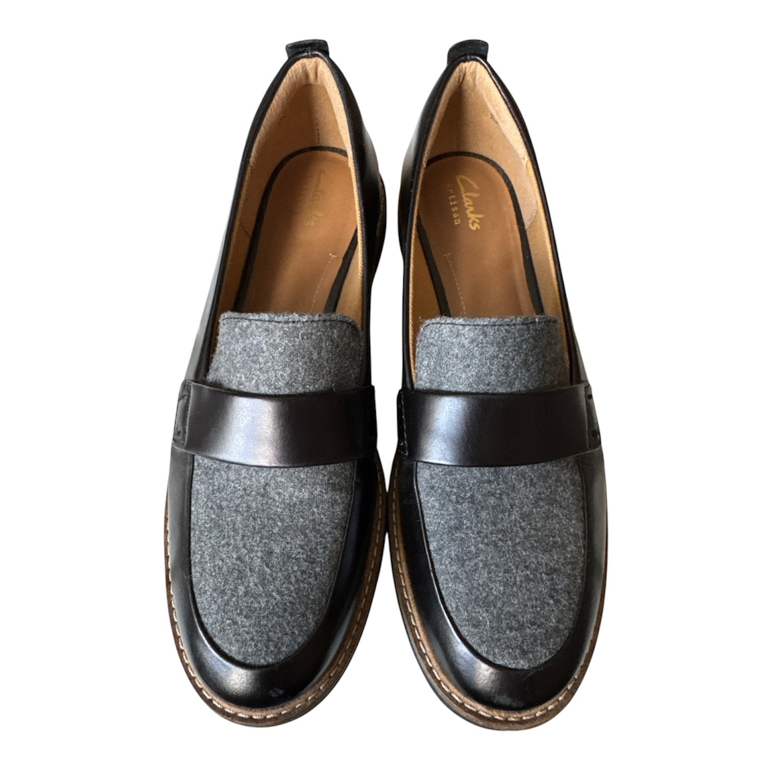 Clarks Artisan Glick Avalee Slip On Loafers Flats Size 8M Gray Black Business