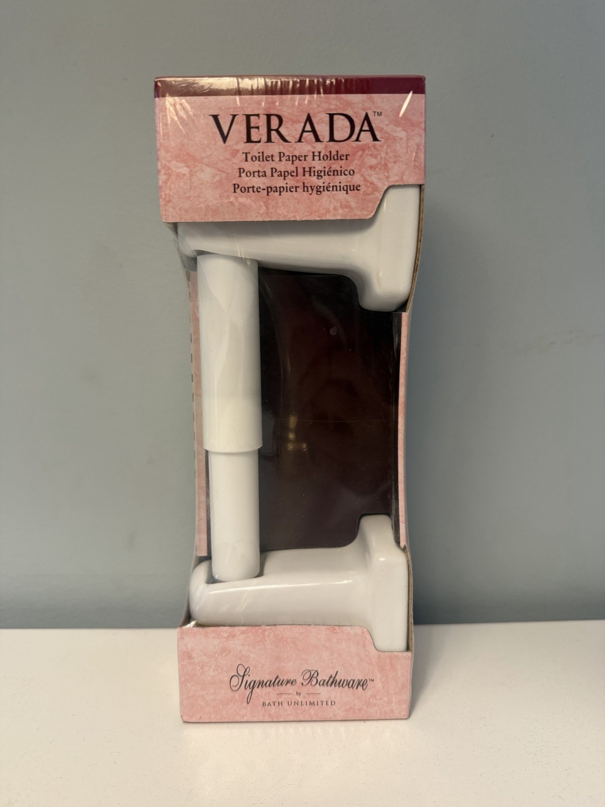 Vtg 2001 NIP Bath Unlimited Porcelain Toilet Paper Holder White VERADA #68827
