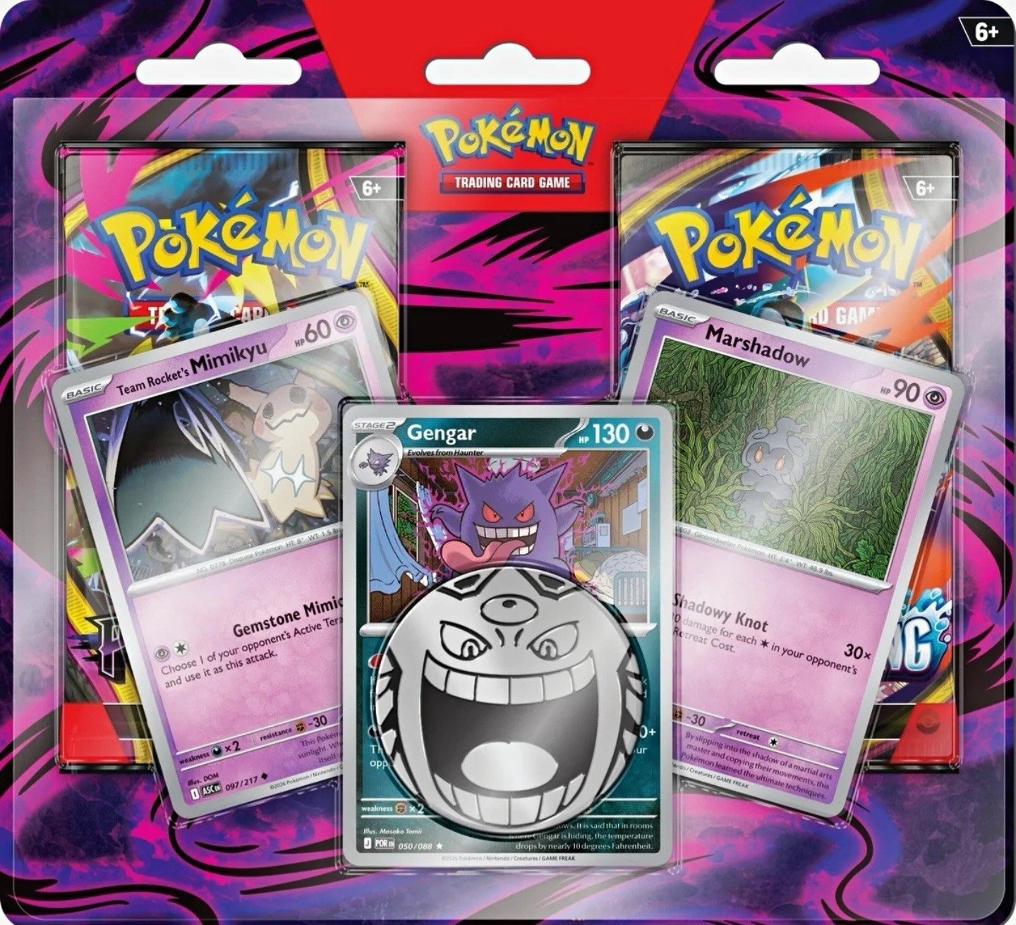 Pokemon Enhanced 2-Pack Blister Gengar Mimikyu Marshadow Sealed 2026 NEW Pokemon Enhanced 2-Pack Blister Gengar Mimikyu Marshadow Sealed 2026 NEW