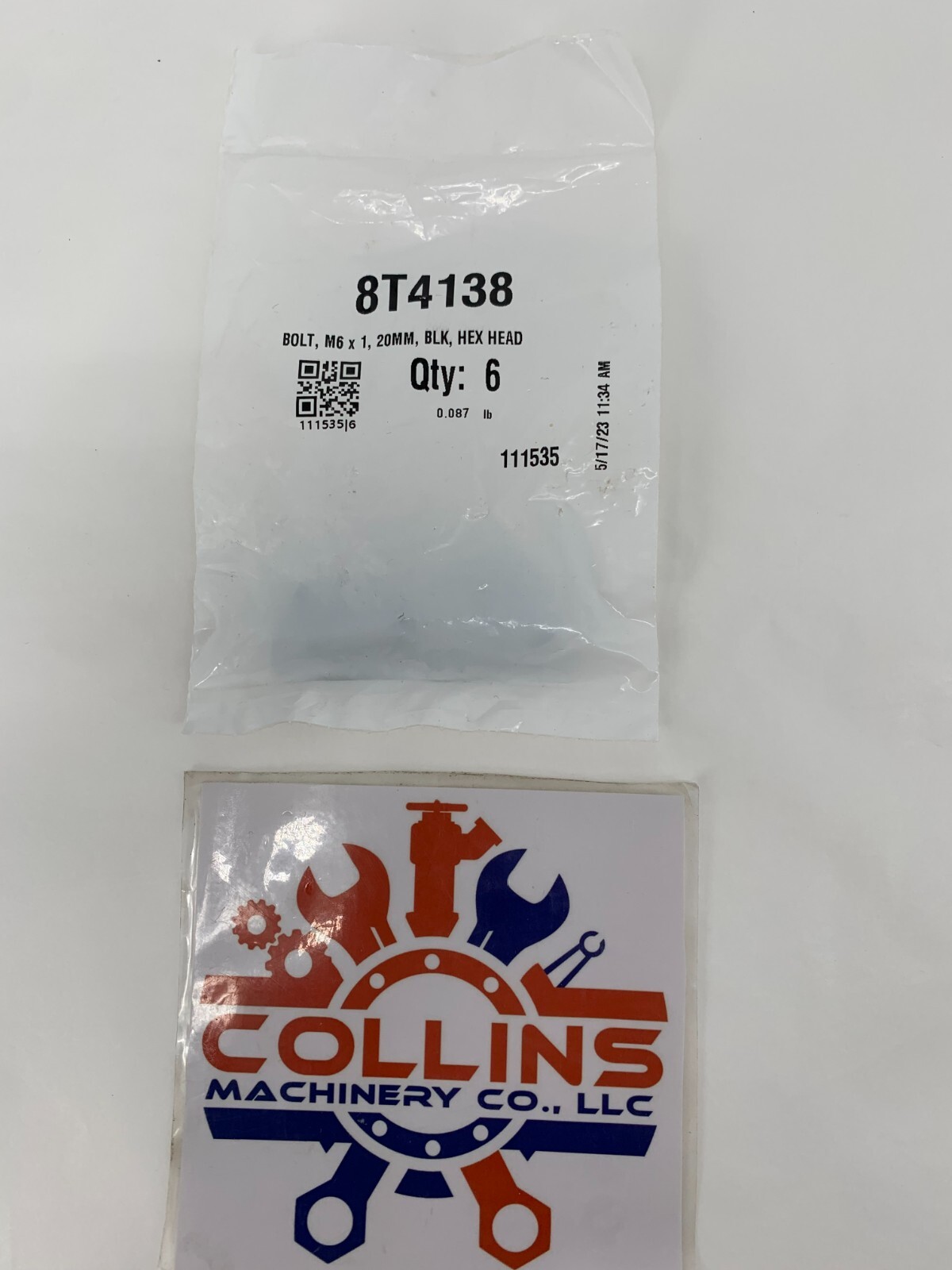 Caterpillar 8T4138 Bolt M6 x 1.0 20MM Black Hex Head Lot of 6 Caterpillar 8T4138 Bolt M6 x 1.0 20MM Black Hex Head Lot of 6