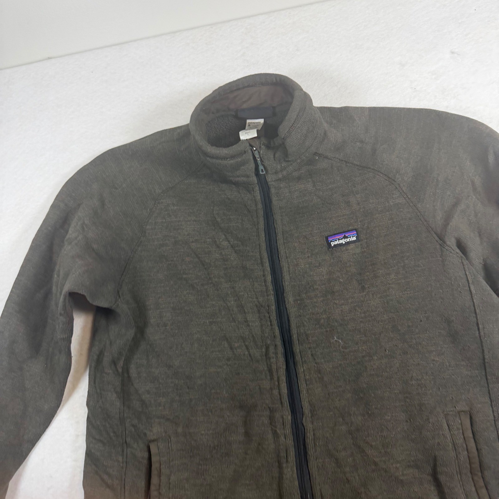Patagonia Mens Better Sweater Full Zip Fleece Jacket Brown Olive Large 25526