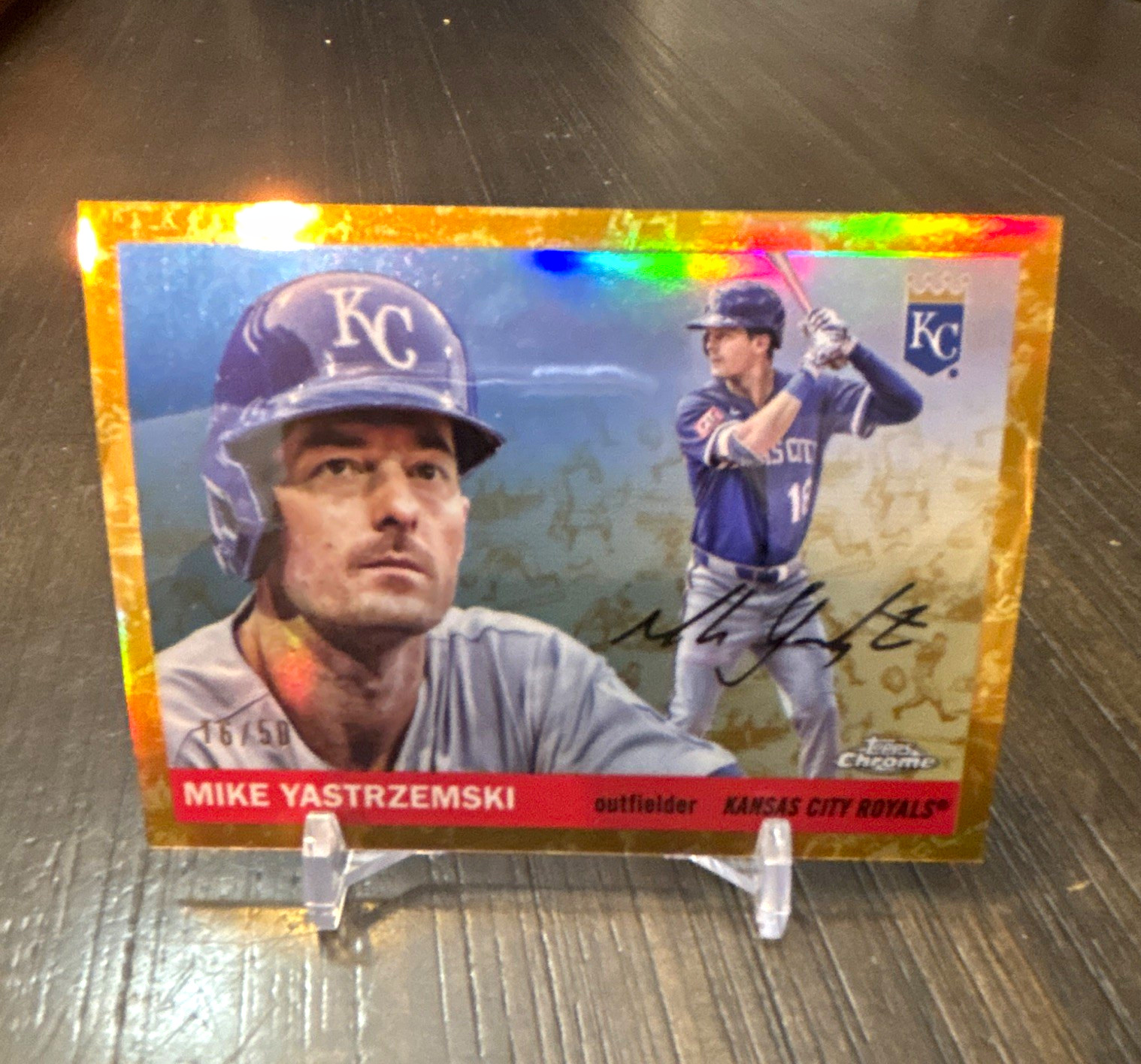 Topps Gallery Autograph Serial #16/50 Mike Yastrzemski Royals MLB