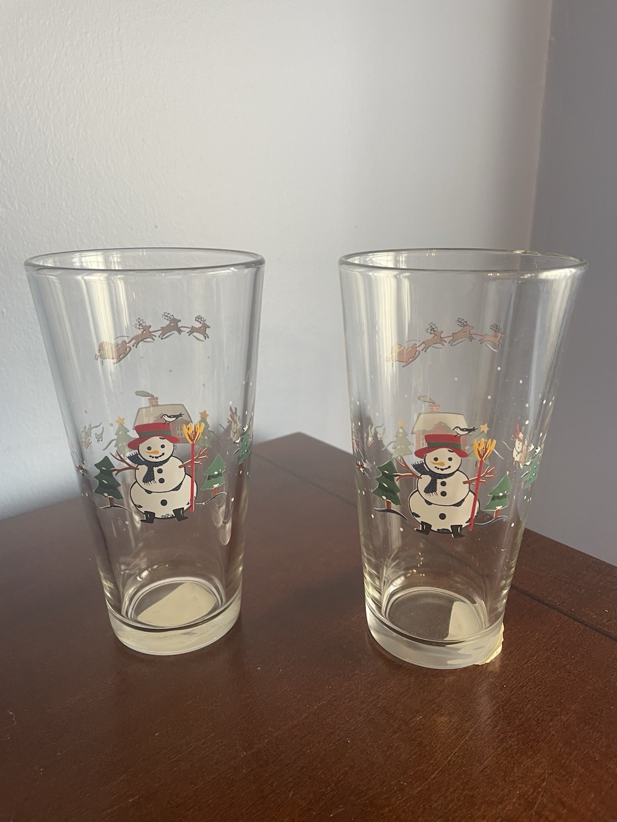 Pfaltzgraff Snow Village 20 oz Pub Glass Set of 2 Brand New Discontinued Rare Pfaltzgraff Snow Village 20 oz Pub Glass Set of 2 Brand New Discontinued Rare