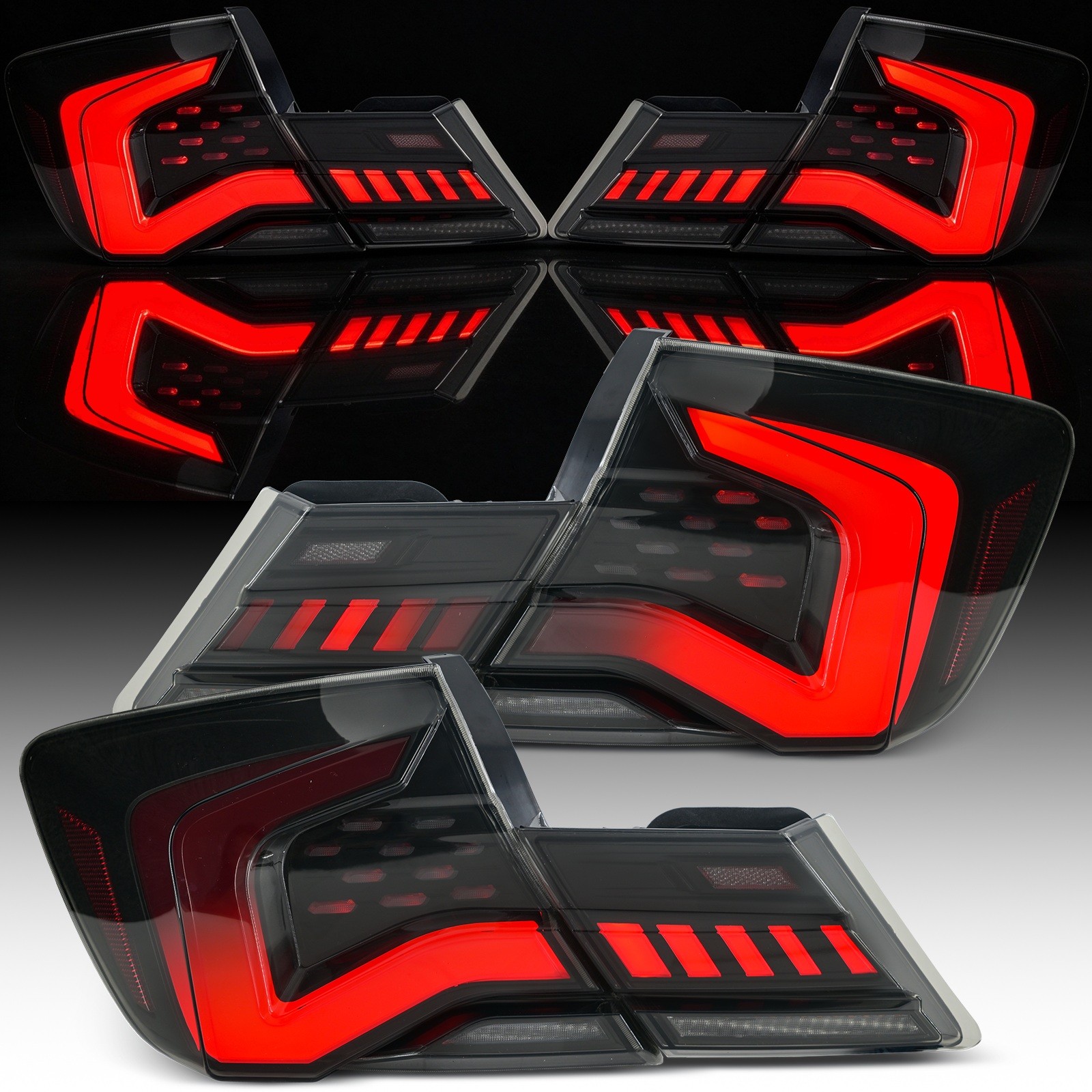 Pair For 2013 2014 2015 Honda Civic Sedan LED Sequential Tail Lights Assembly 2x Pair For 2013 2014 2015 Honda Civic Sedan LED Sequential Tail Lights Assembly 2x