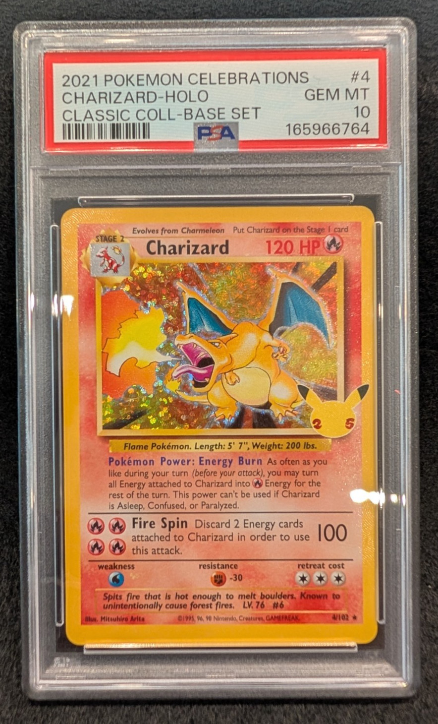 Pokemon - PSA GEM MINT 10 Charizard 4/102 - 2021 Celebrations Classic Collection