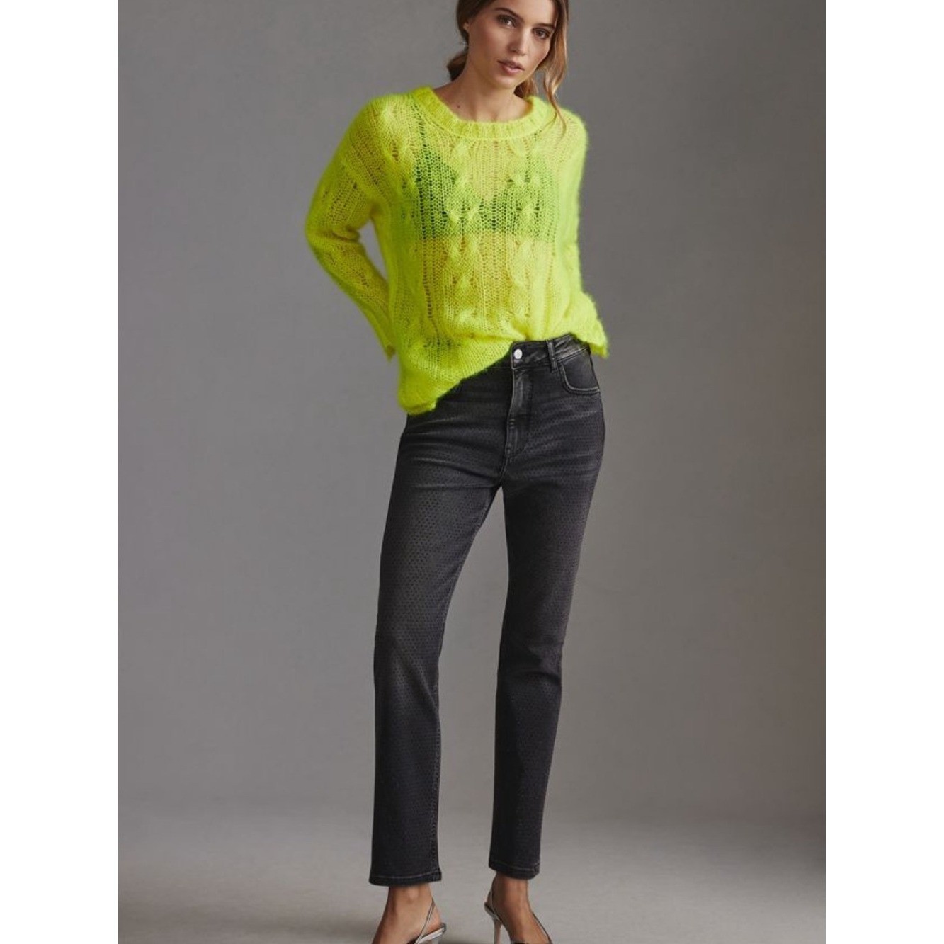 Anthropologie Pilcro Gem Straight Leg Jeans Womens 28 Black NWT Rhinestone